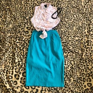 Ann Taylor pink dot button-up